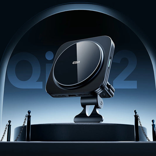 Caricabatterie Auto Wireless ESR HaloLock Vent, 15W, 1.67A, Nero