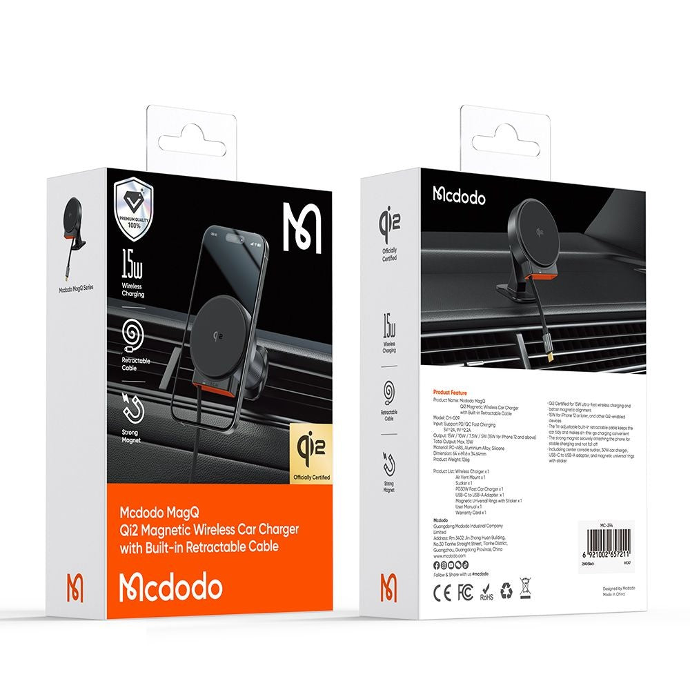 Caricabatterie Auto Wireless McDodo CH-0091, 15W, 1.67A, Dorato