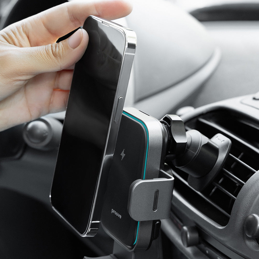 Caricabatterie Auto Wireless Proove Triple Clamp Pro, 15W, 1.67A, Grigio WHTP15010004