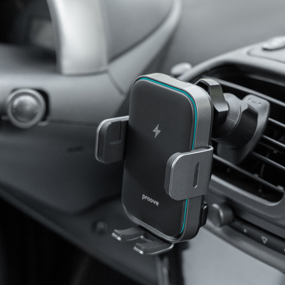 Caricabatterie Auto Wireless Proove Triple Clamp Pro, 15W, 1.67A, Grigio WHTP15010004