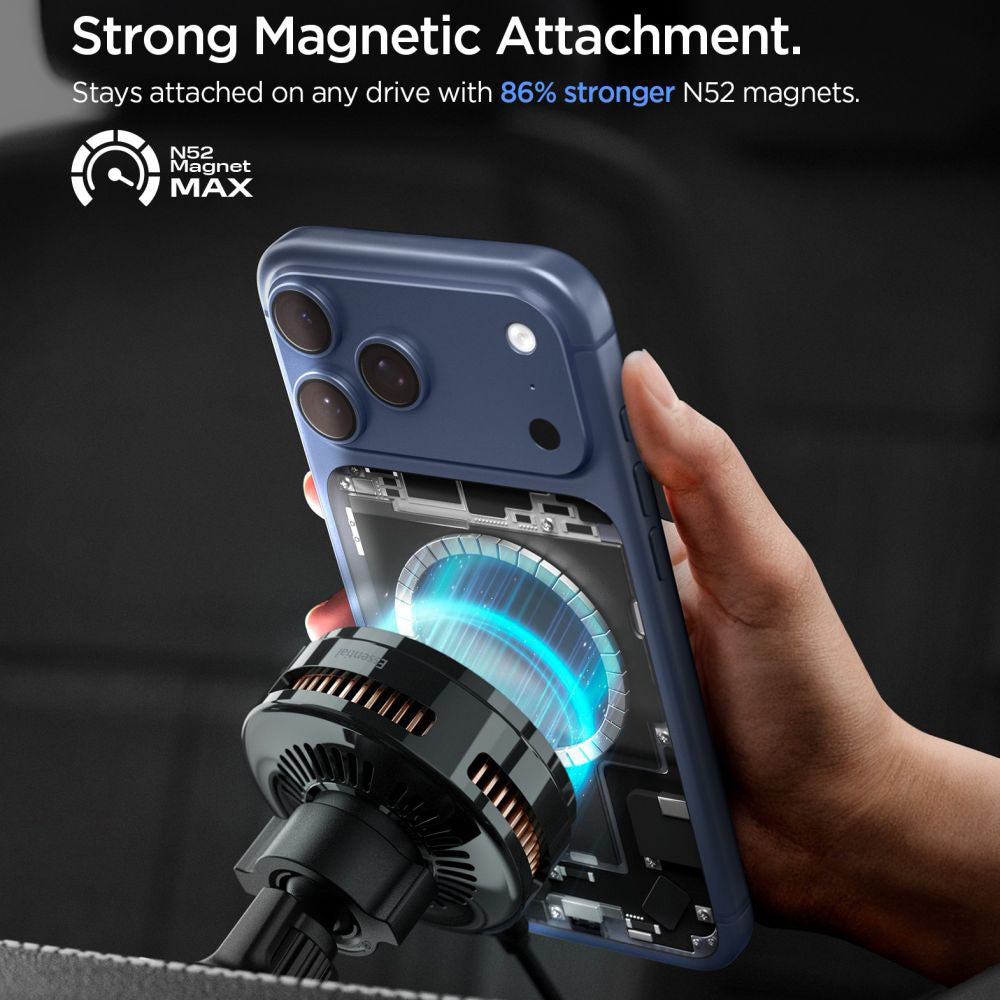 Caricabatterie Auto Wireless Spigen Essential, 25W, 1.67A, Nero ACP10511
