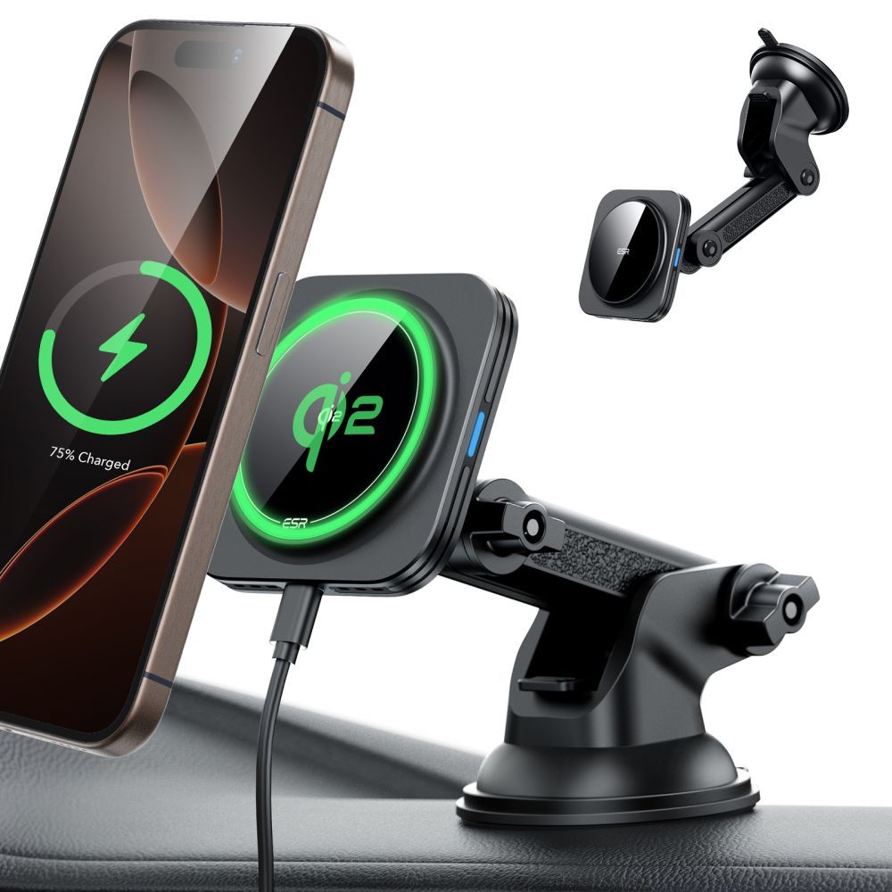 Caricabatterie Auto Wireless ESR Halolock Dash, 15W, 1.67A, Nero