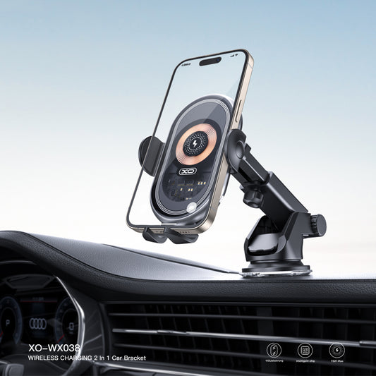 Caricabatterie Auto Wireless XO Design WX038, 15W, 1.67A, Nero