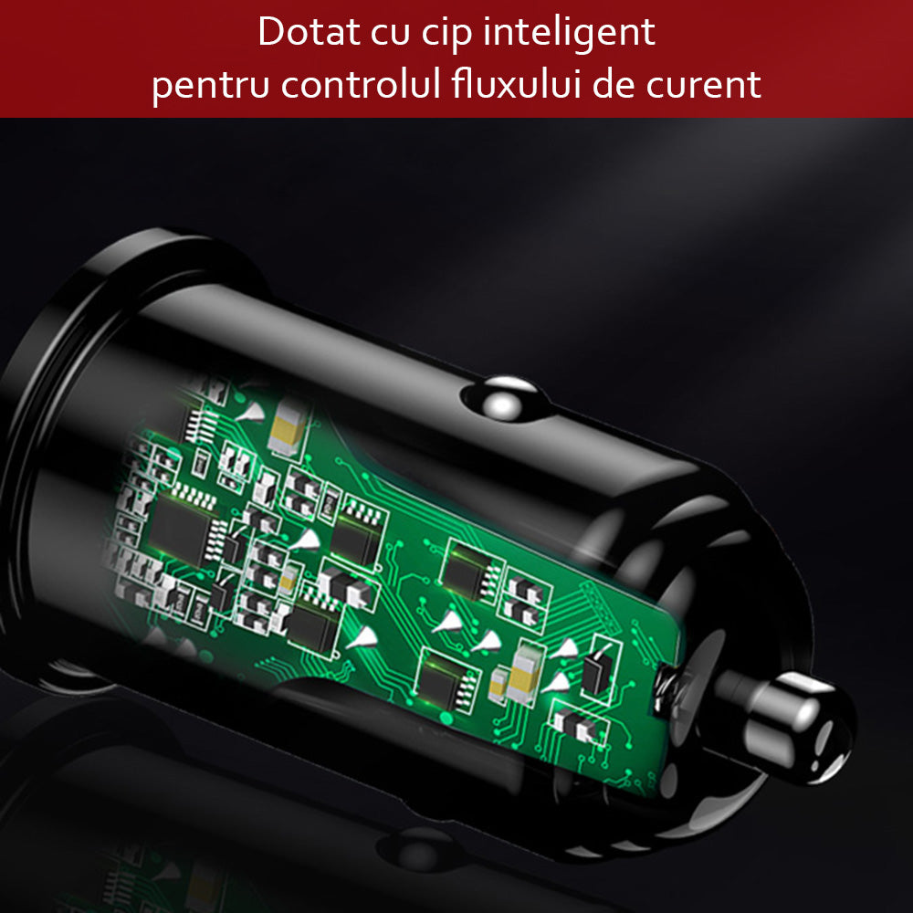 Caricabatterie Auto Yesido Y38, 18W, 3A, 1 x USB-A, Nero