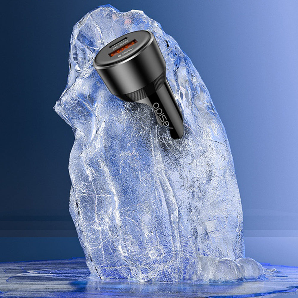 Caricabatterie Auto Yesido Y64, 50W, 3A, 1 x USB-A - 1 x USB-C, Nero