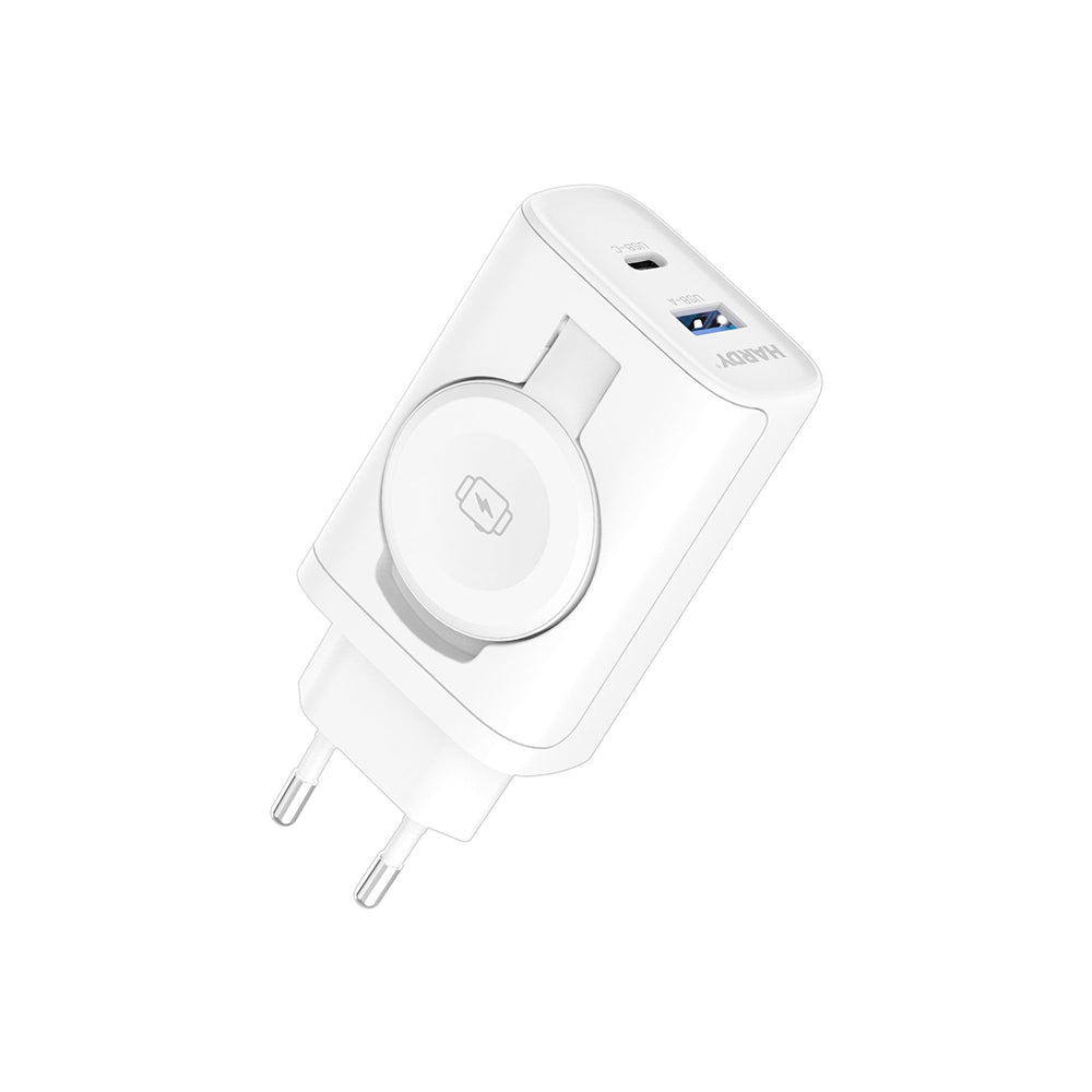 Caricabatterie Rete 3MK Hardy 2in1, 33W, 3A, 1 x USB-A - 1 x USB-C, Bianco