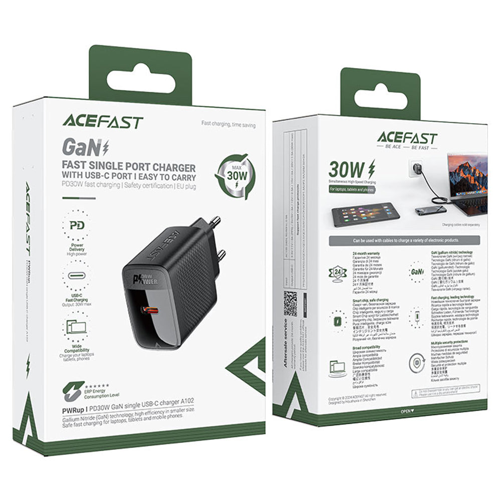 Caricabatterie Retea Acefast A102, 30W, 3A, 1 x USB-C, Nero