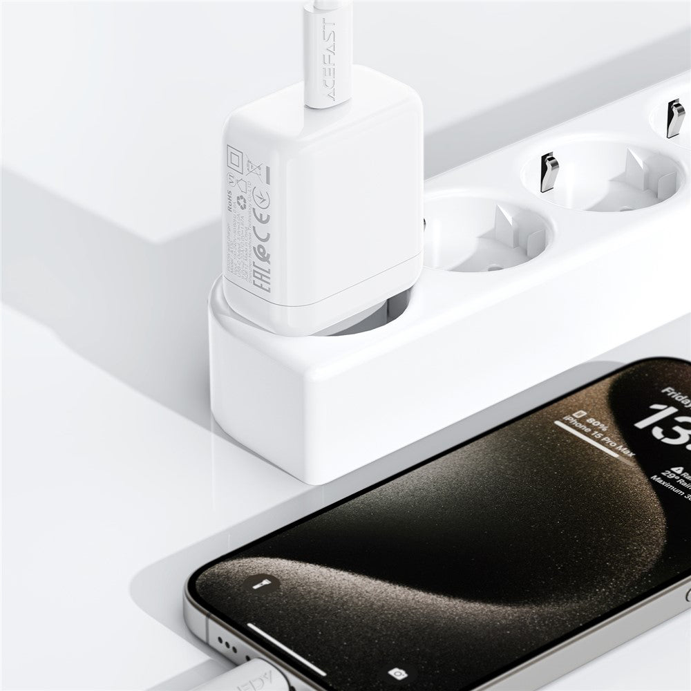 Caricabatterie Retea Acefast A130, 20W, 3A, 1 x USB-C, Bianco