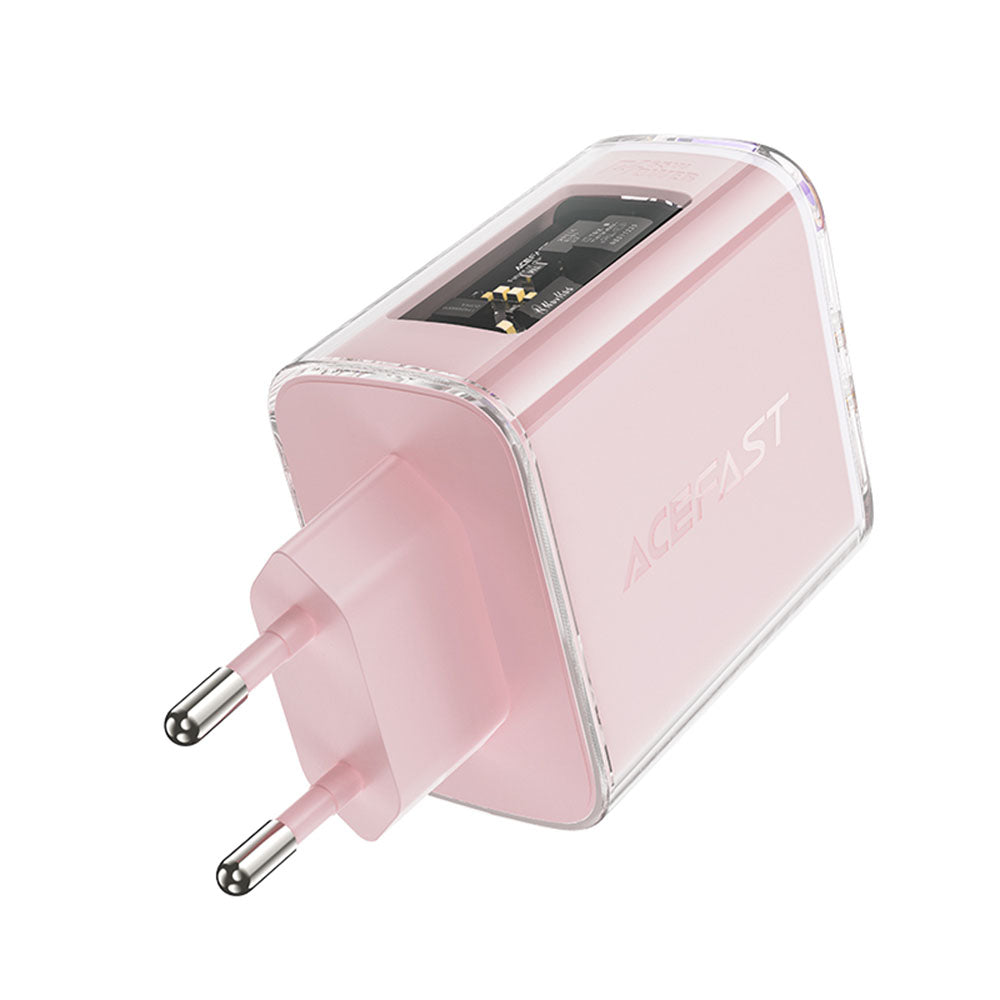 Caricabatterie Retea Acefast A45 Exploration, 65W, 3.25A, 1 x USB-A - 2 x USB-C, Rosa