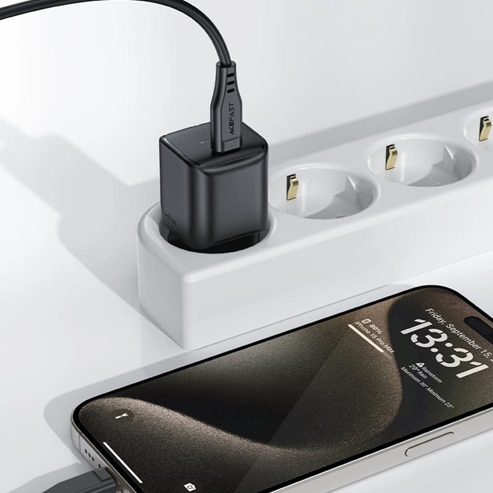 Caricabatterie da rete Acefast A73 Mini, 20W, 3A, 1 x USB-C, Nero