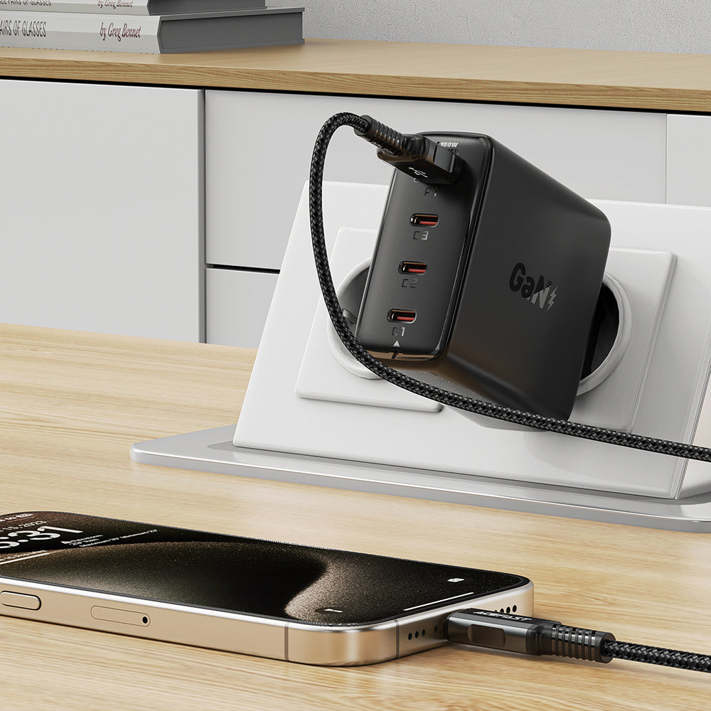 Caricabatterie da rete Acefast A94, 100W, 5A, 1 x USB-A - 3 x USB-C, Nero