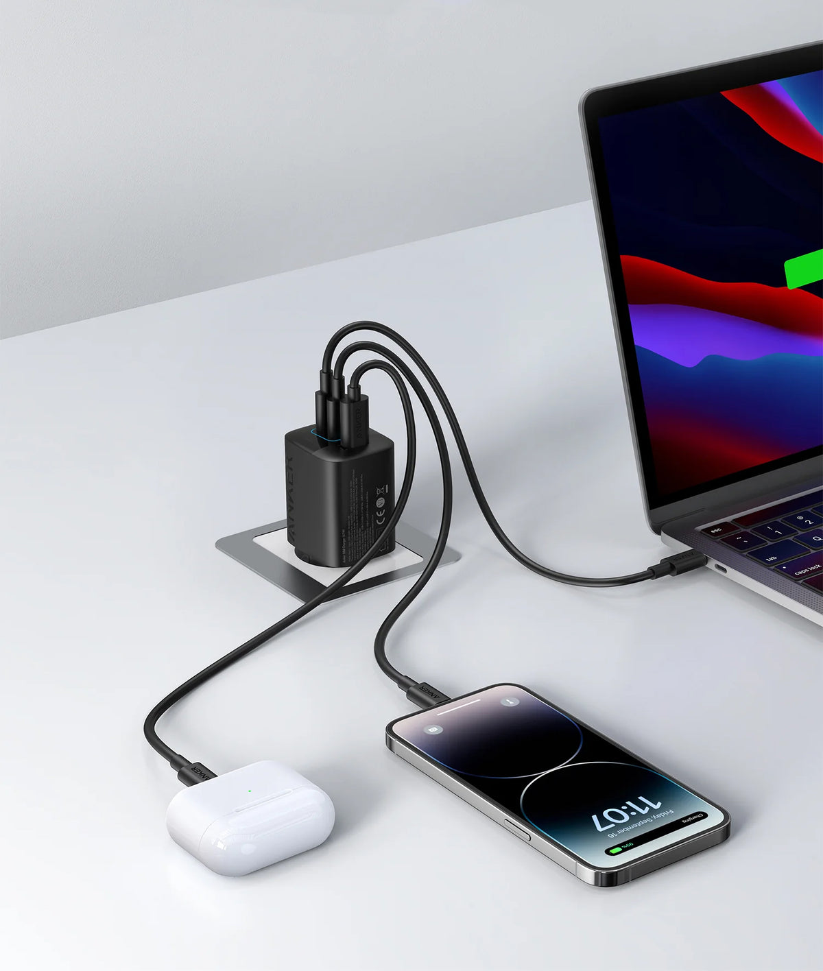 Caricabatterie Rete Anker 336, 67W, 3.25A, 1 x USB-A - 2 x USB-C, Nero A2674G11