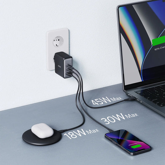 Caricabatterie di rete Anker 736 Nano II, 100W, 3A, 1 x USB-A - 2 x USB-C, nero A2145G11