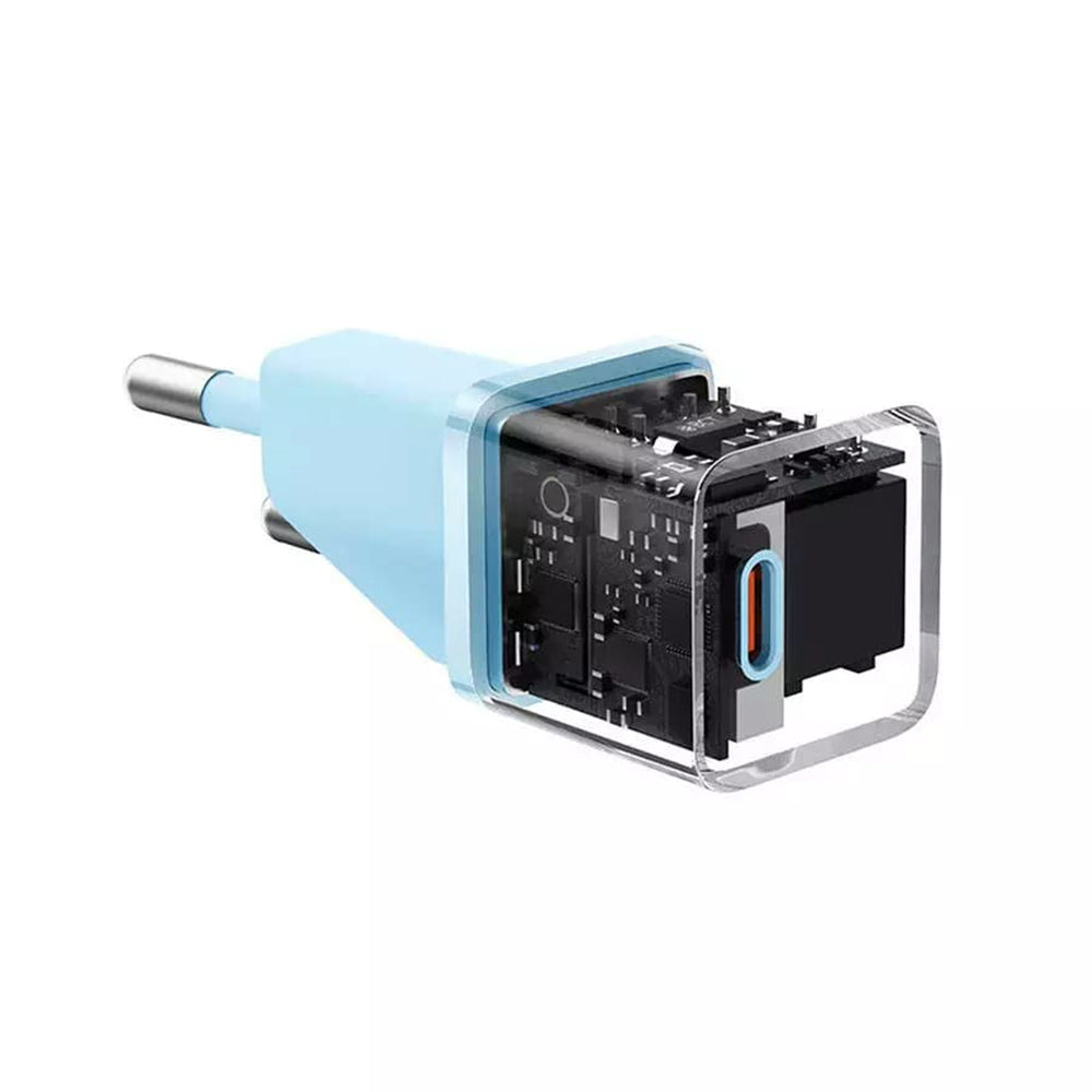 Caricabatterie Rete Baseus GaN Mini 1C, 20W, 3A, 1 x USB-C, Blu CCGN050103