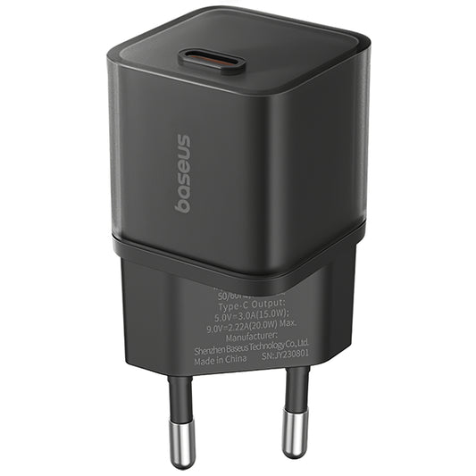 Caricabatterie di rete GaN5S di Baseus, 30W, 3A, 1 x USB-C, nero P10162504113-00