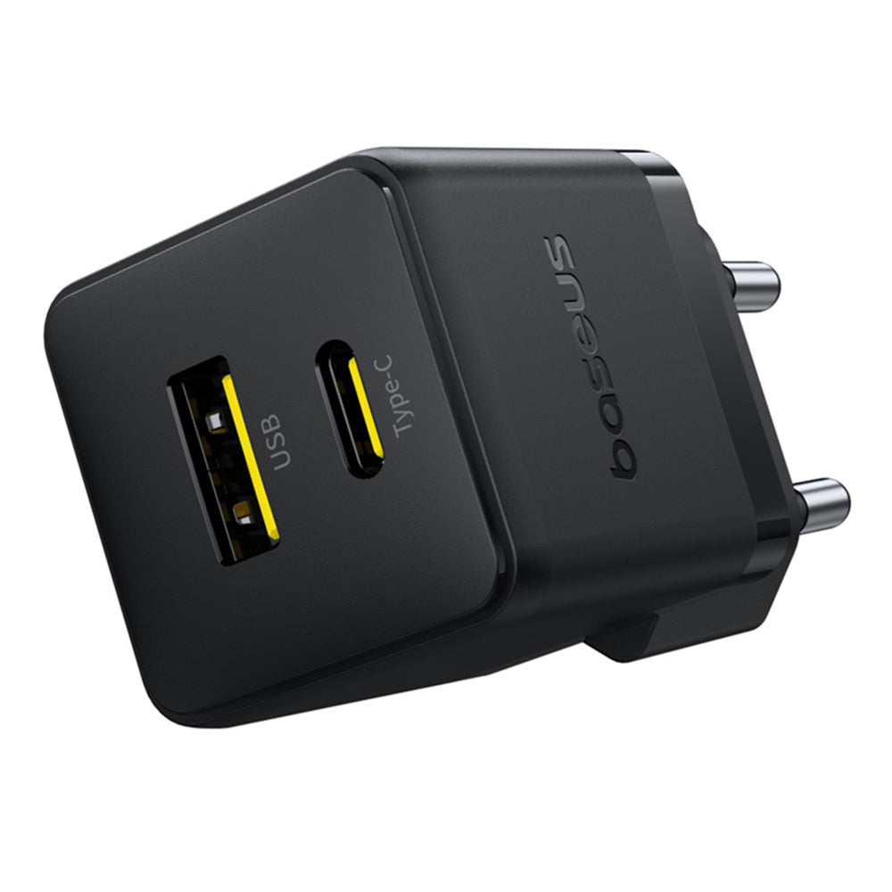 Caricabatterie Rete Baseus Palm, 30W, 3A, 1 x USB-A - 1 x USB-C, Nero P1011160A113-00