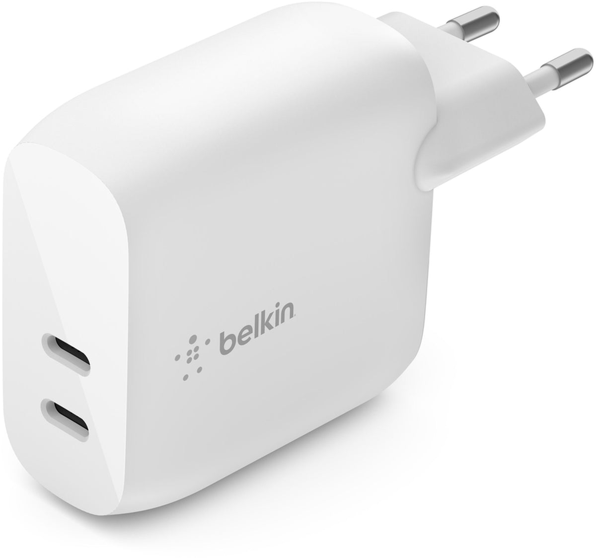 Caricatore da rete Belkin BoostCharge Dual, 40W, 3A, 2 x USB-C, Bianco WCB006vfWH