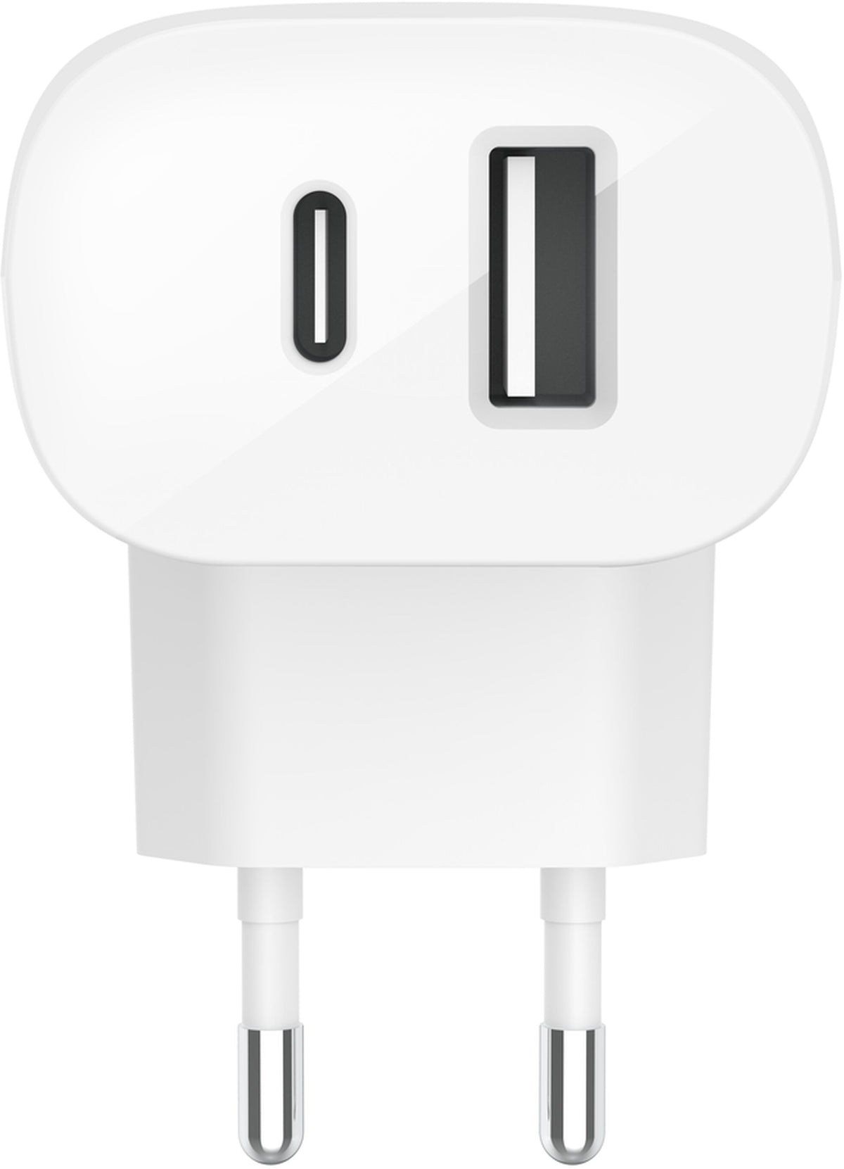 Caricatore da rete Belkin BoostCharge Dual, 37W, 3A, 1 x USB-A - x USB-C, Bianco WCB007vfWH