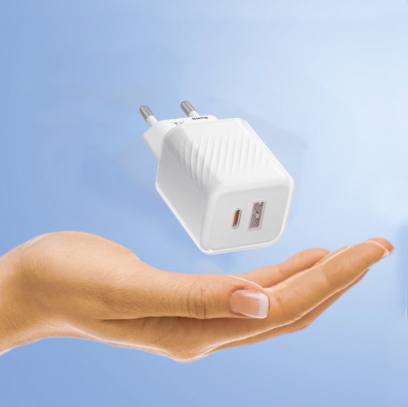 Caricabatterie Retea Blueo, 35W, 3A, 1 x USB-A - 1 x USB-C, Bianco