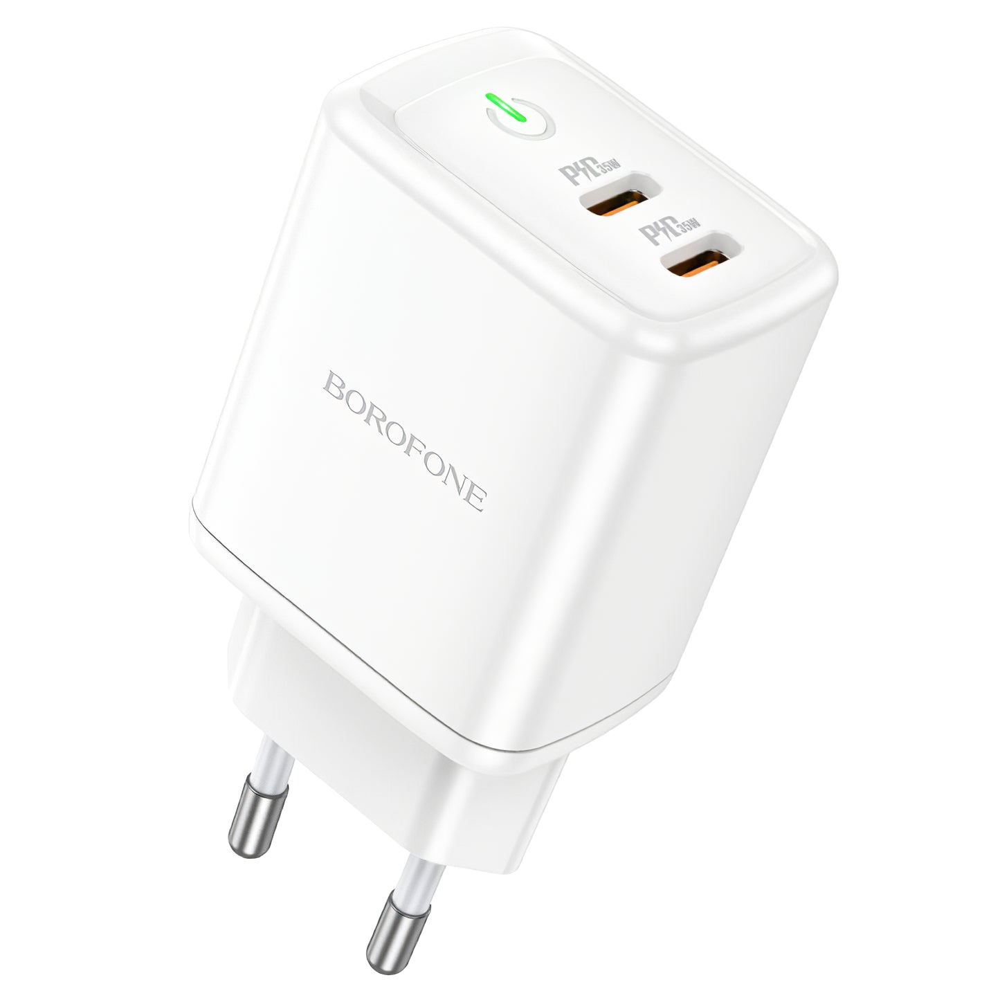 Caricabatterie di rete Borofone BN9, 35W, 3A, 2 x USB-C, bianco
