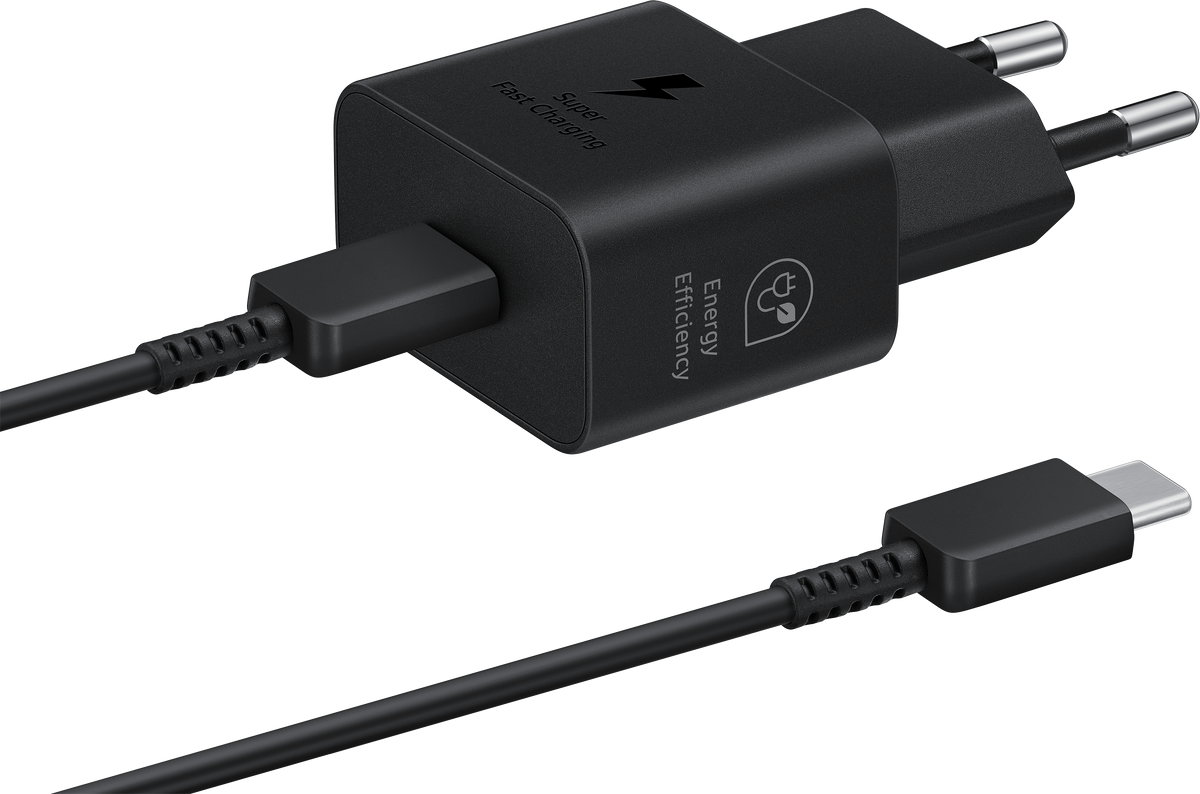 Cavo USB-C Samsung Caricabatterie di rete Samsung, 25W, 3A, 1 x USB-C, Nero EP-T2510XBEGEU