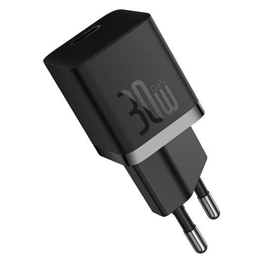 Caricatore di rete cablato USB-C GaN5S di Baseus, 30W, 3A, 1 x USB-C, nero P1011090902113113-00