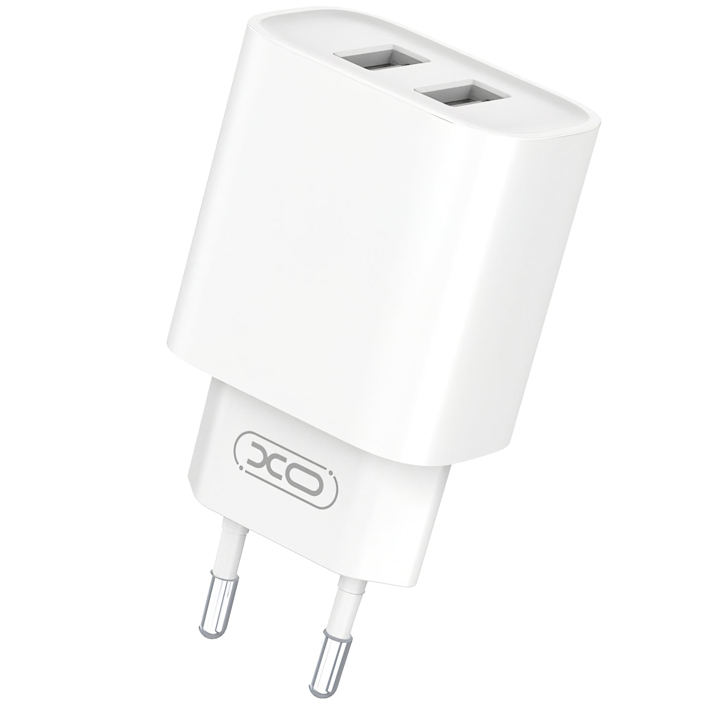 Caricabatterie da Rete con Cavo Lightning XO Design CE02C, 10.5W, 2.1A, 2 x USB-A, Bianco