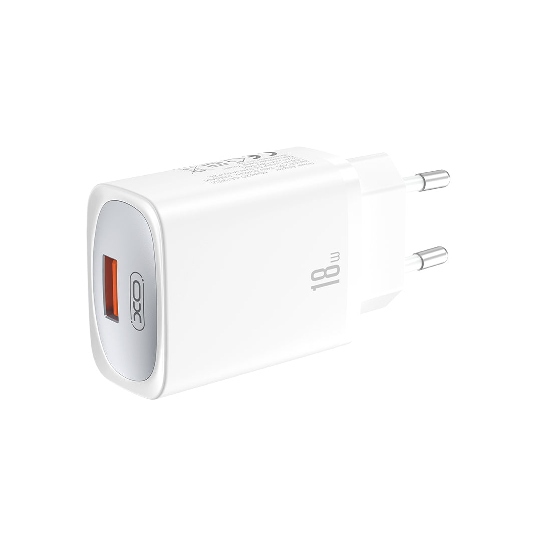 Caricabatterie da Rete con Cavo Lightning XO Design CE19, 18W, 3A, 1 x USB-A, Bianco