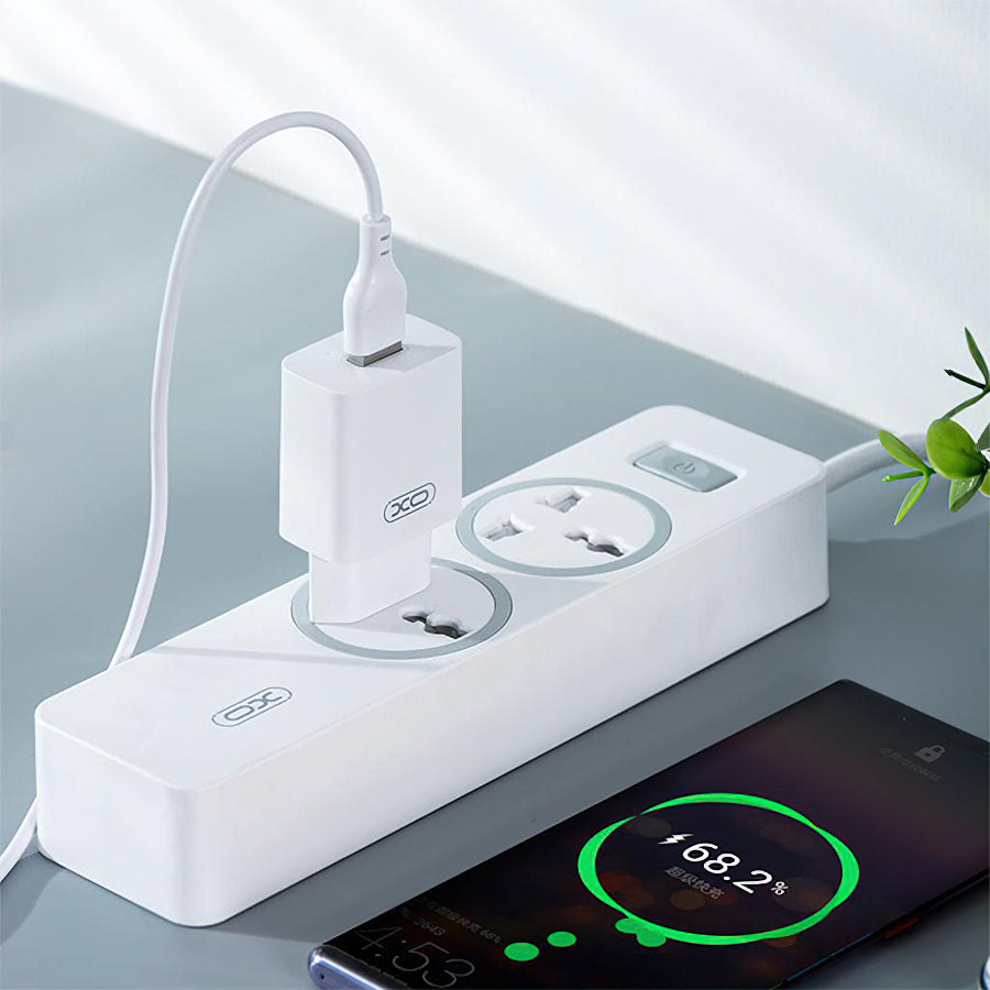 Network Charger with Lightning Cable XO Design L99, 12W, 2.4A, 1 x USB-A, White