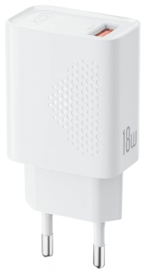 Caricabatterie da Rete con Cavo USB-C XO Design L159, 18W, 3A, 1 x USB-A, Bianco