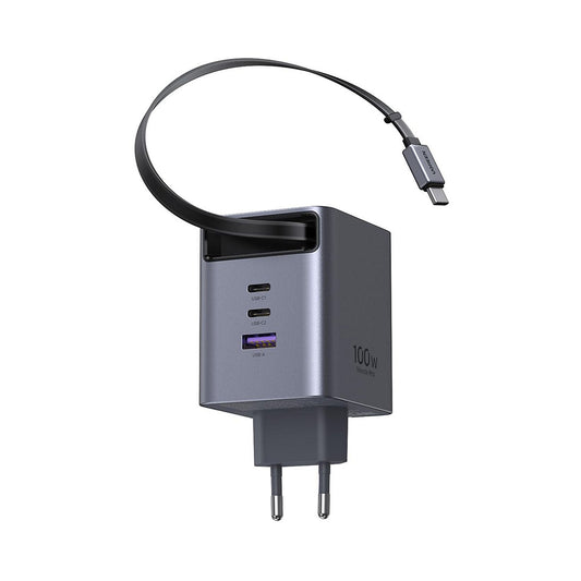 Caricatore da rete con cavo USB-C UGREEN X616 (65828), 100W, 5A, 1 x USB-A - 3 x USB-C, Grigio