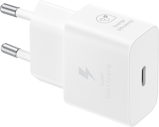 Caricabatterie di rete Samsung con cavo USB-C, 25W, 3A, 1 x USB-C, bianco EP-T2510XWEGEU