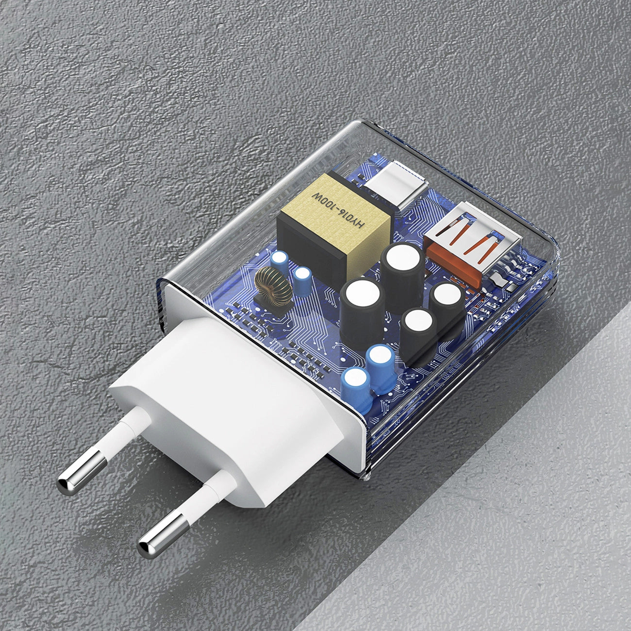 Dudao A30EUT Caricatore di rete con cavo USB-C, 30W, 3A, 1 x USB-A - 1 x USB-C, bianco