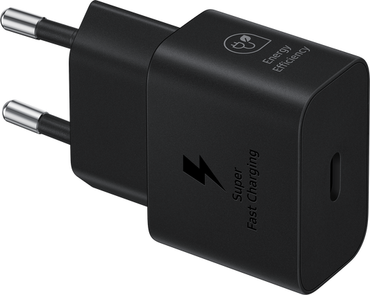 Cavo USB-C Samsung Caricabatterie di rete Samsung, 25W, 3A, 1 x USB-C, Nero EP-T2510XBEGEU