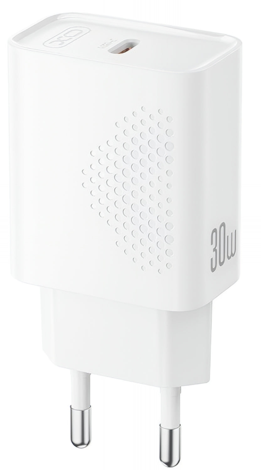 Caricabatterie da Rete con Cavo USB-C XO Design L162, 30W, 3A, 1 x USB-C, Bianco