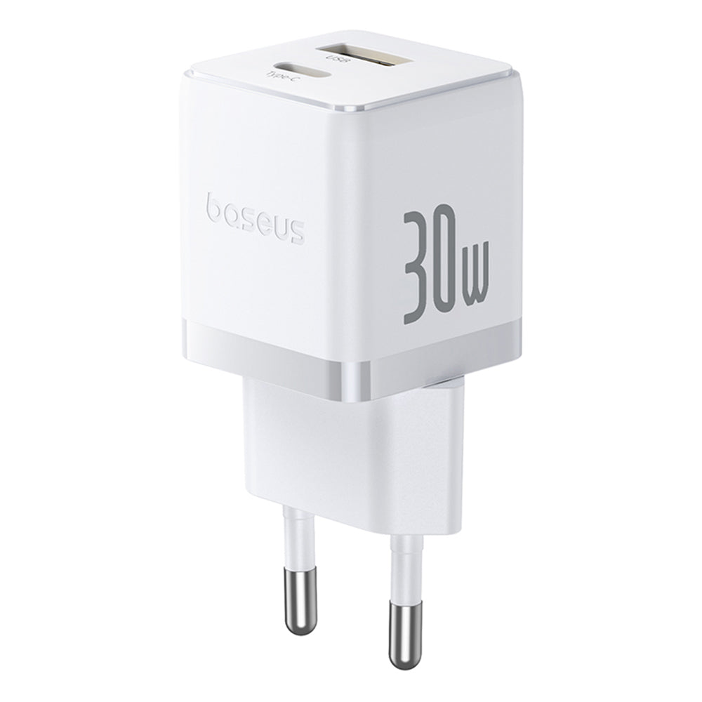 Caricabatterie Rete con Cavo USB-C Baseus Palm, 30W, 3A, 1 x USB-A - 1 x USB-C, Bianco P1011160A213-01