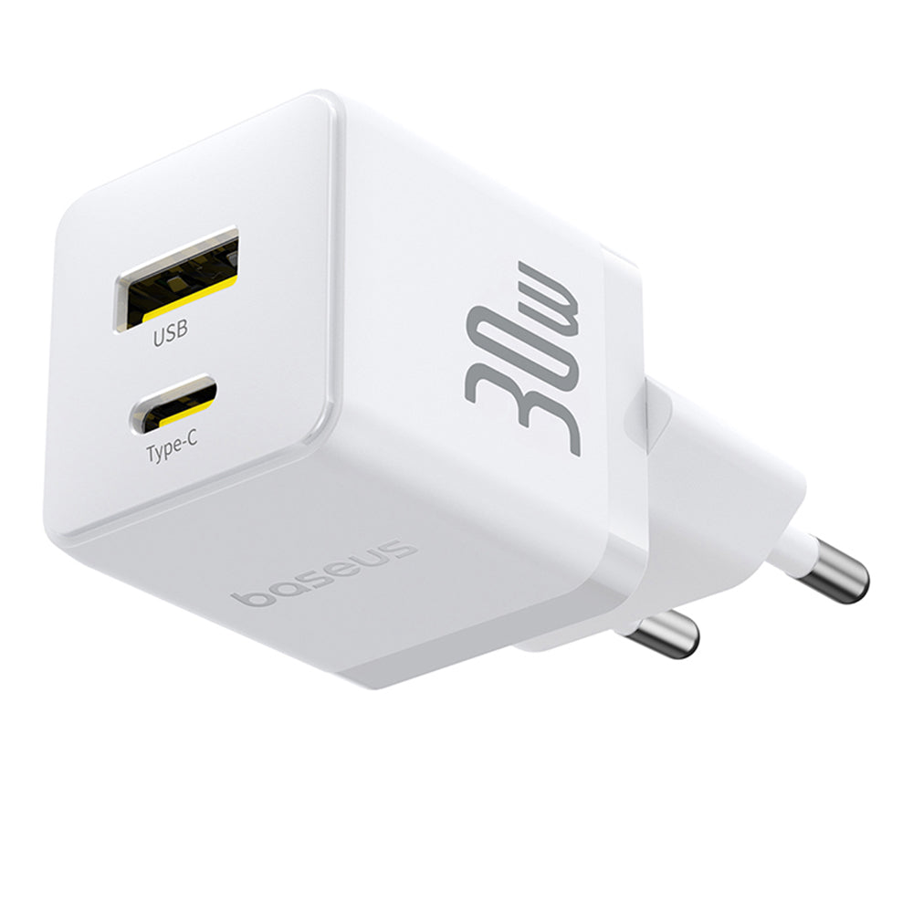 Caricabatterie Rete con Cavo USB-C Baseus Palm, 30W, 3A, 1 x USB-A - 1 x USB-C, Bianco P1011160A213-01