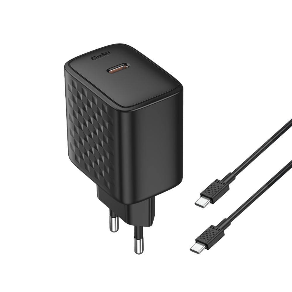 Caricabatterie Retea Con Cavo USB-C Lito LC20T, 45W, 3A, 1 x USB-C, Nero