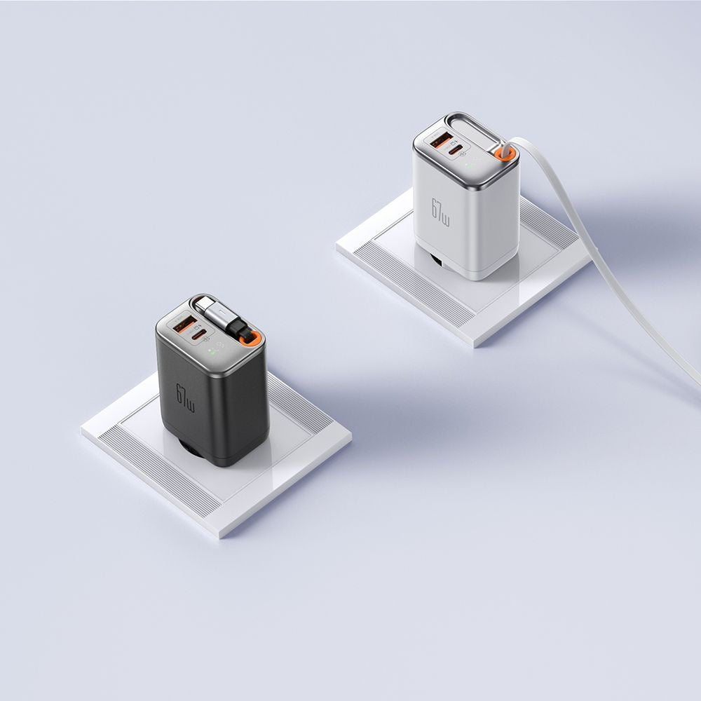 Caricabatterie Rete Con Cavo USB-C McDodo CH-4103 FreeGo Display, 67W, 3.35A, 1 x USB-A - 1 x USB-C, Bianco