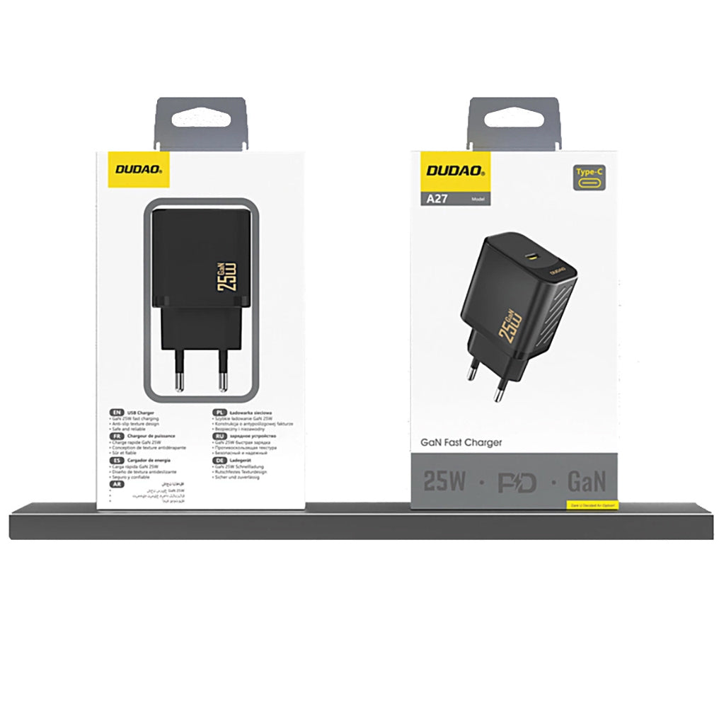 Caricabatterie Rete Dudao A27, 25W, 3A, 1 x USB-C, Nero