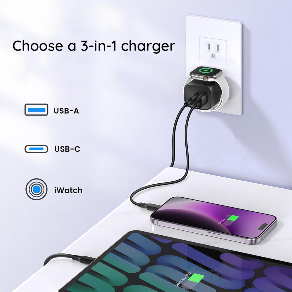 Caricabatterie Rete HAVIT UC132 2in1, 22W, 3A, 1 x USB-A - 1 x USB-C, Nero