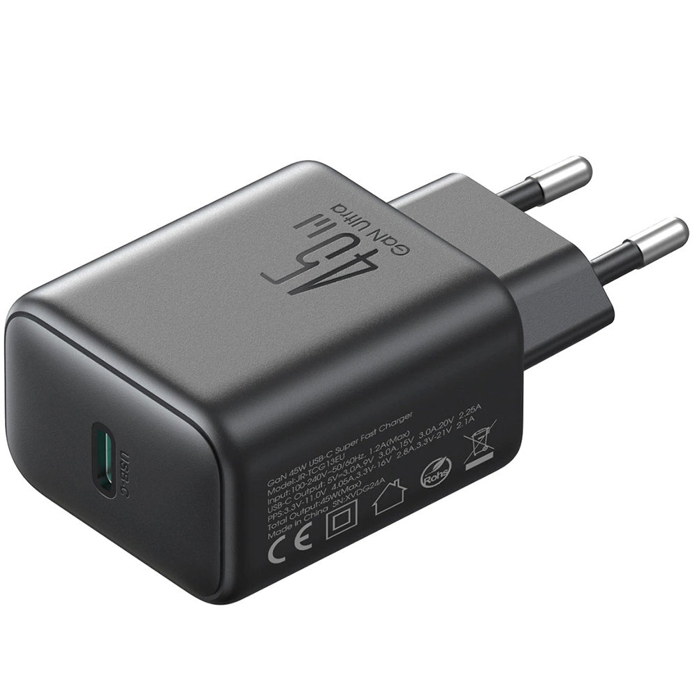 Caricabatterie Rete Joyroom JR-TCG13, 45W, 3A, 1 x USB-C, Nero