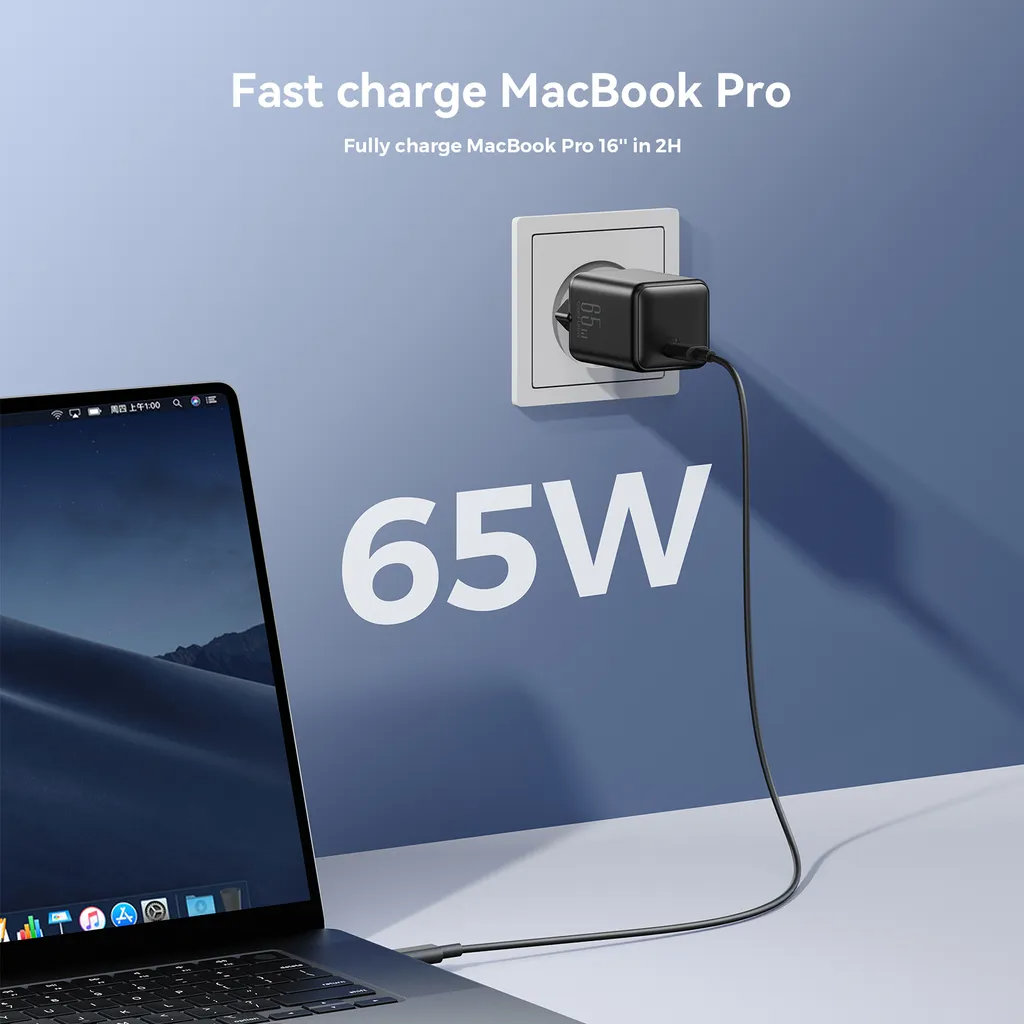 Caricabatterie Rete Joyroom JR-TCG18, 65W, 3.25A, 1 x USB-C, Nero