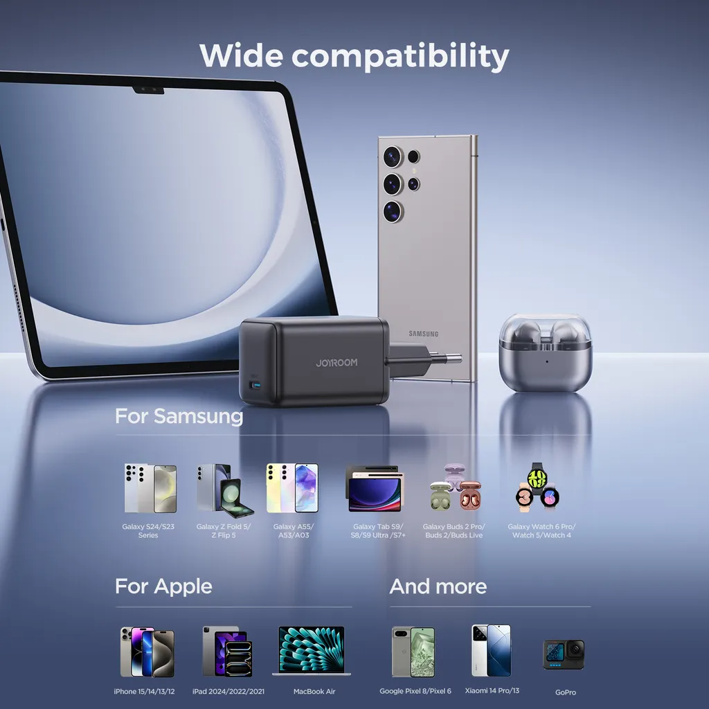 Caricabatterie Rete Joyroom JR-TCG18, 65W, 3.25A, 1 x USB-C, Nero