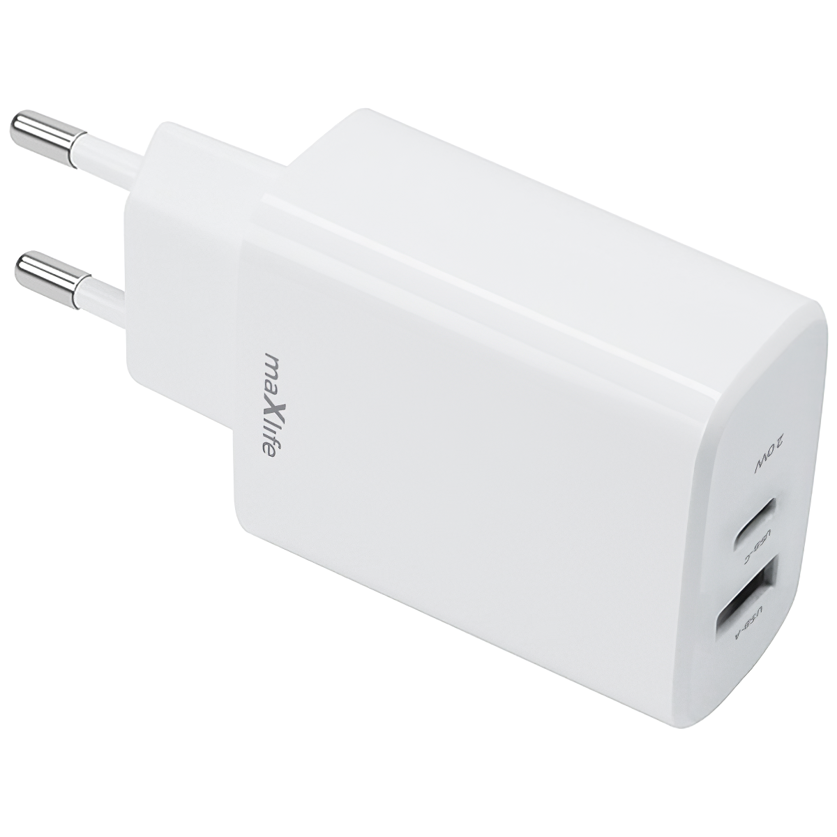 Caricabatterie di rete MaXlife MXTC-10-20AC, 20W, 3A, 1 x USB-A - 1 x USB-C, bianco
