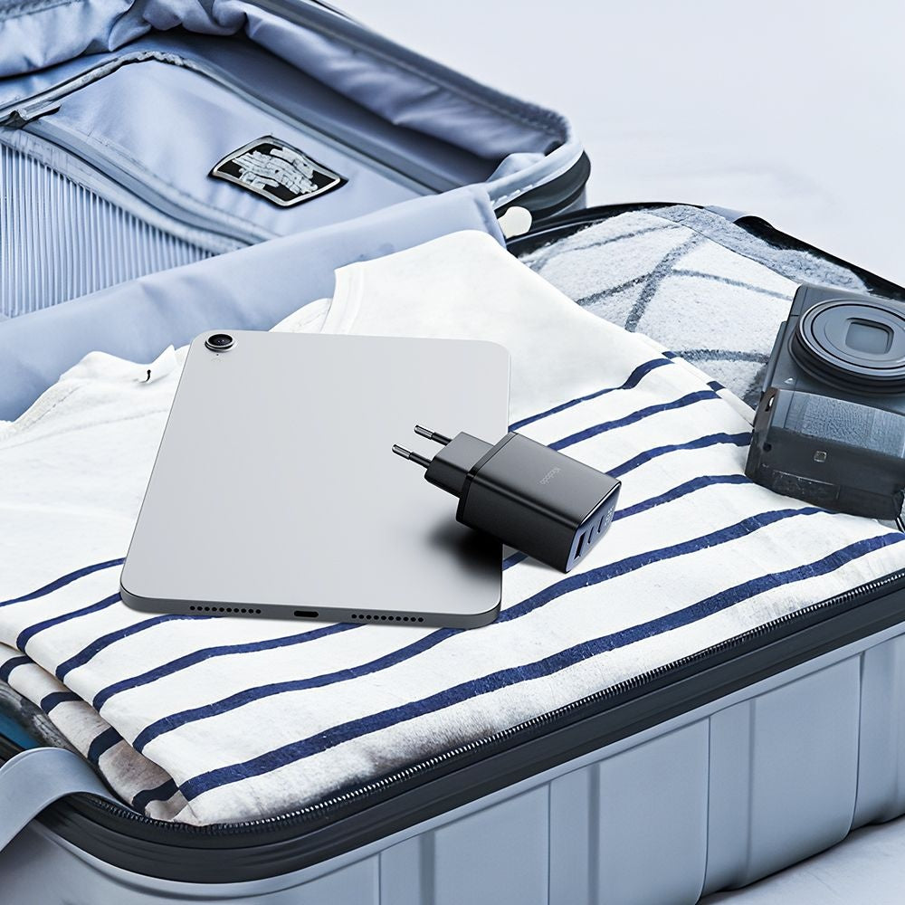 Caricabatterie Rete McDodo CH-2180 Display, 30W, 3A, 1 x USB-A - 2 x USB-C, Nero