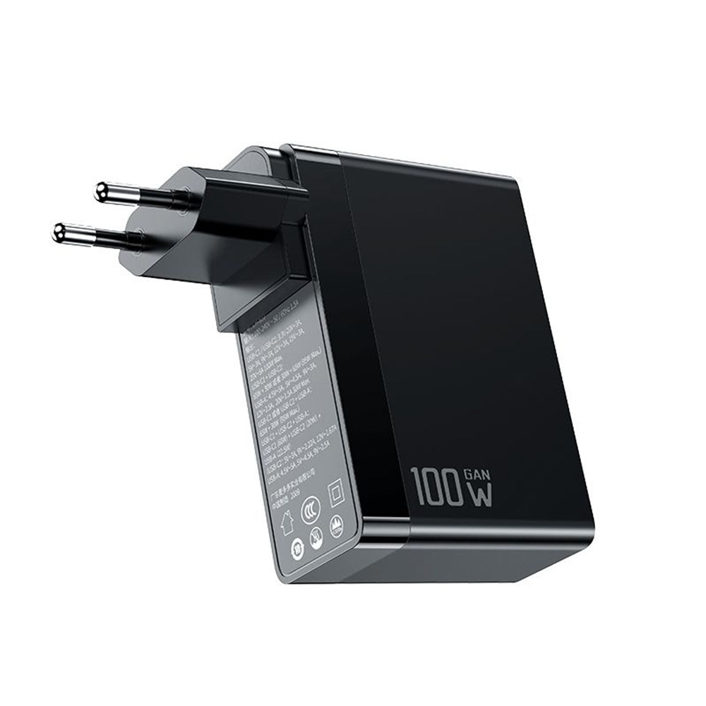 Caricabatterie da rete McDodo CH-8101 Pro Nuc AR Power Travel, 100W, 5A, 1 x USB-A - 2 x USB-C, Nero