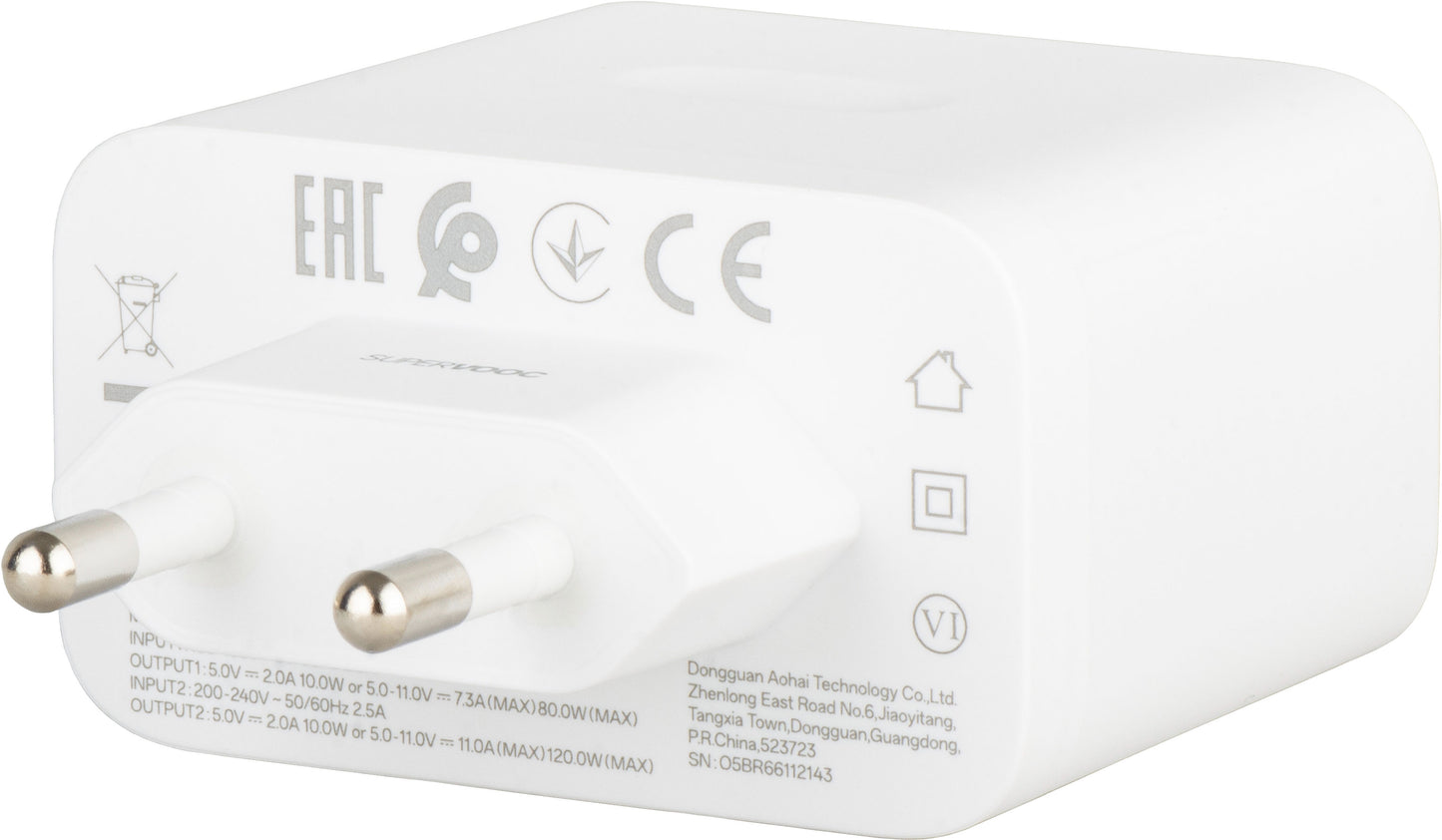 Caricatore da rete OnePlus, 120W, 1 x USB-A, Bianco