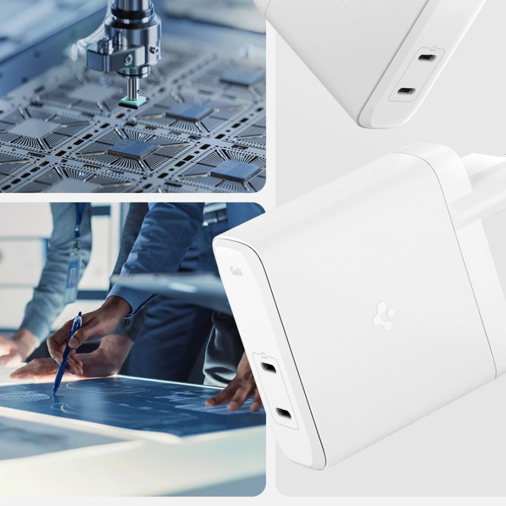 Caricabatterie Retea Spigen Arcstation Pro, 140W, 3.25A, 2 x USB-C, Bianco