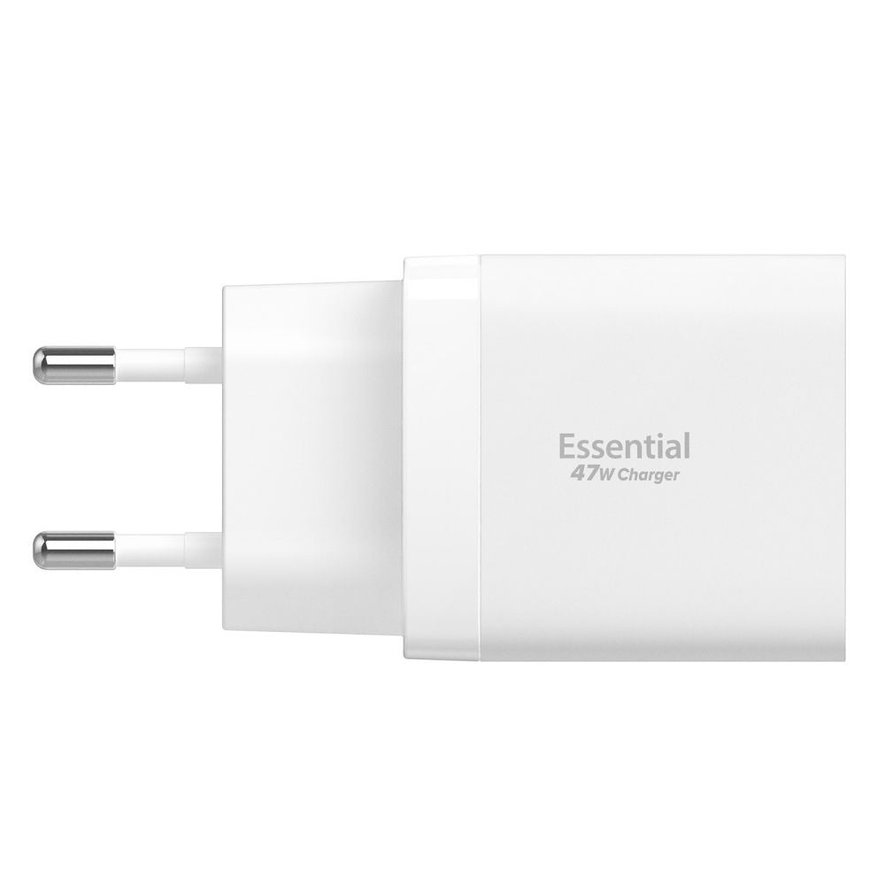 Caricabatterie Retea Spigen Essential, 47W, 3A, 2 x USB-C, Bianco ACH08707